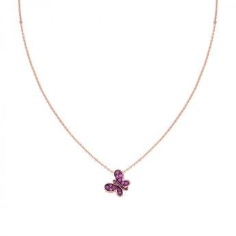 Collana Donna Amen CLBURR – Collana in argento 925 rosè e ciondolo pendente con farfalla collezione Farfalle