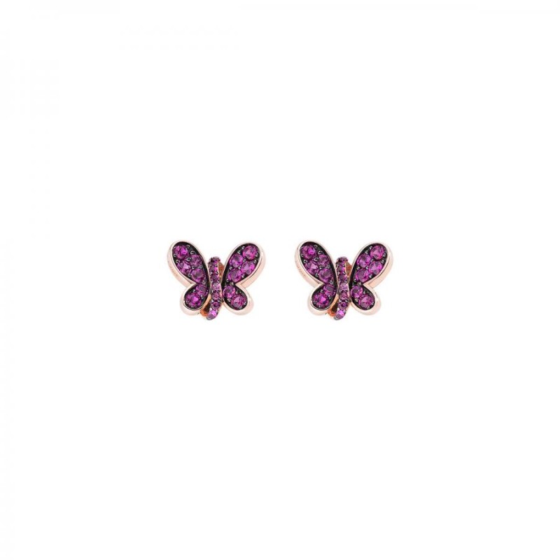 Orecchini Donna Amen EBURR – Orecchini in argento 925 rosè a forma di farfalla collezione Farfalle