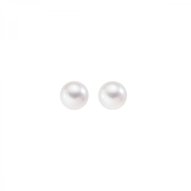 Orecchini Donna Amen ORPB10 in argento 925 rodiato con perle bianche coltivate di acqua dolce 10 mm collezione Perle