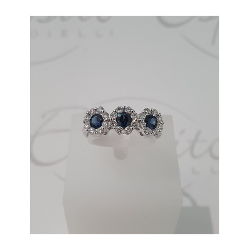 Anello Donna GIORGIO VISCONTI in oro, zaffiri blu e diamanti - ABX15044Z