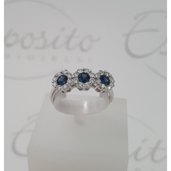 Anello Donna GIORGIO VISCONTI in oro, zaffiri blu e diamanti  -  ABX15044Z
