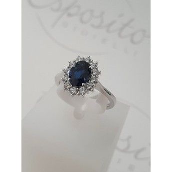 Anello Donna GIORGIO VISCONTI in oro, zaffiro blu e diamanti  -  AB16672CZ