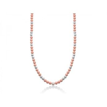 Collana Donna Miluna PCL6193 - Collana in corallo rosa 8 mm e perla bianca coltivata di acqua dolce 8,5-9 mm