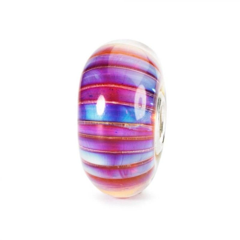 Beads Trollbeads TGLBE-10172 “Strisce Aurora” in vetro
