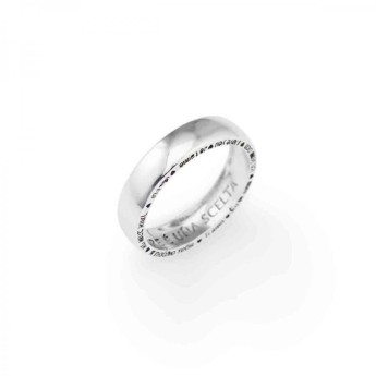Anello Donna Amen FETAB-12 in argento 925 rodiato con inciso “L’AMORE È UNA SCELTA” misura 12 collezione Amore