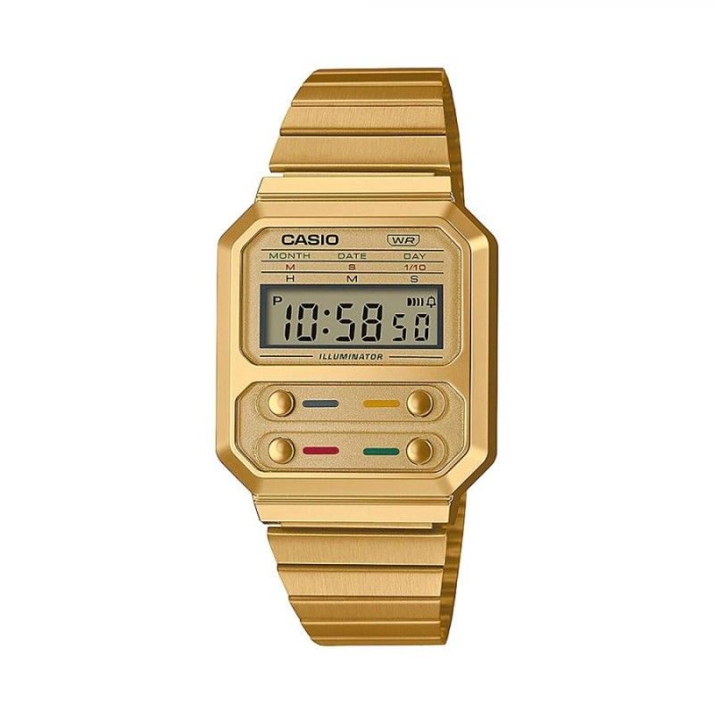 Orologio Unisex Casio A100WEG-9AEF multifunzione digitale con movimento al quarzo collezione Casio Vintage