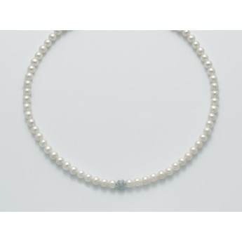Collana Donna Miluna PCL5300V con perle bianche coltivate di acqua dolce 5,5-6 mm e chiusura in oro bianco