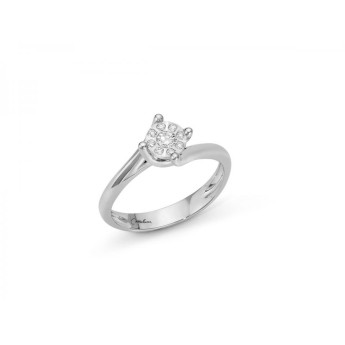 Anello Donna Miluna LID3281 in oro bianco 750 con diamanti taglio brillanti 0,128 ct
