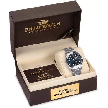 Orologio Uomo Philip Watch R8223216005 solo tempo analogico con movimento automatico Swiss Made collezione Caribe Diving