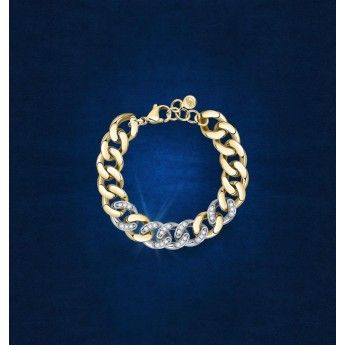 Bracciale Donna Chiara Ferragni J19AUW04 con placcatura pvd gold e cristalli bianchi pavè collezione Chain