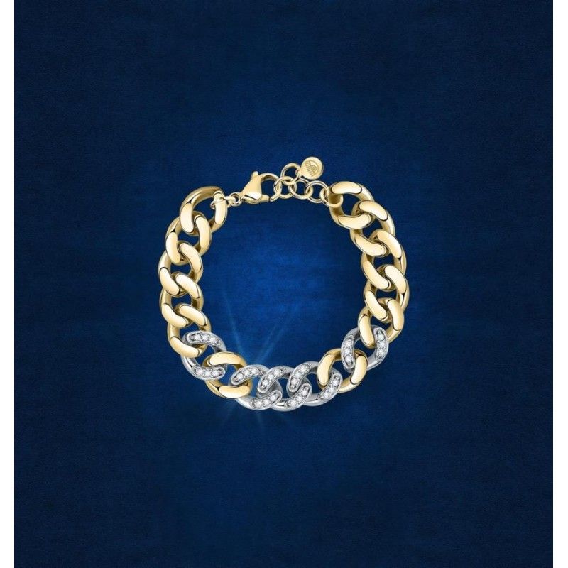 Bracciale Donna Chiara Ferragni J19AUW04 con placcatura pvd gold e cristalli bianchi pavè collezione Chain