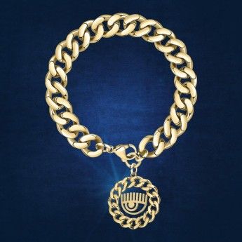 Bracciale Donna Chiara Ferragni J19AUW37 con placcatura pvd gold e pendente con logo collezione Chain