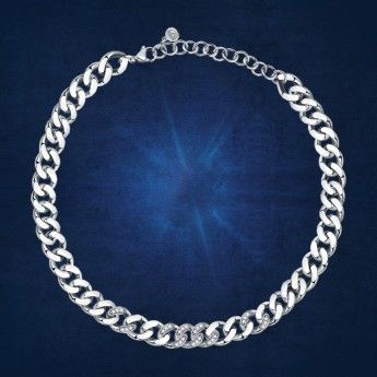 Collana Donna Chiara Ferragni J19AUW17 con placcatura rodio e pavè di cristalli bianchi collezione Chain