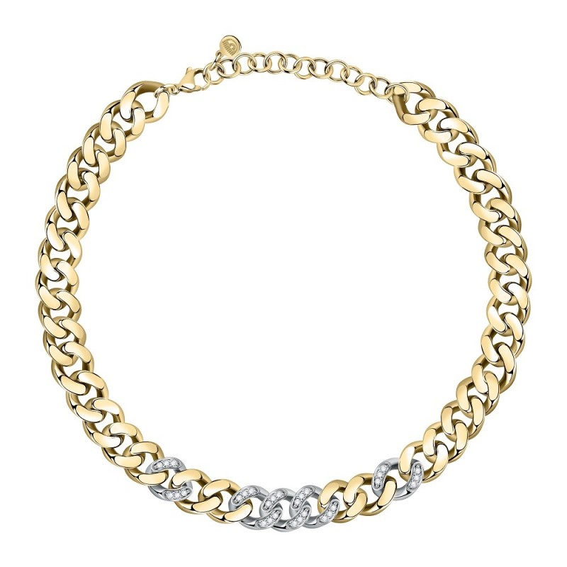Collana Donna Chiara Ferragni J19AUW03 con placcatura pvd gold e cristalli bianchi pavè collezione Chain