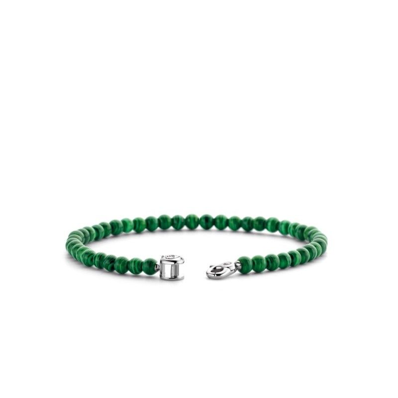 Bracciale Donna Ti Sento Milano 2908MA con malachite verde 4 mm e chiusura in argento 925 rodiato