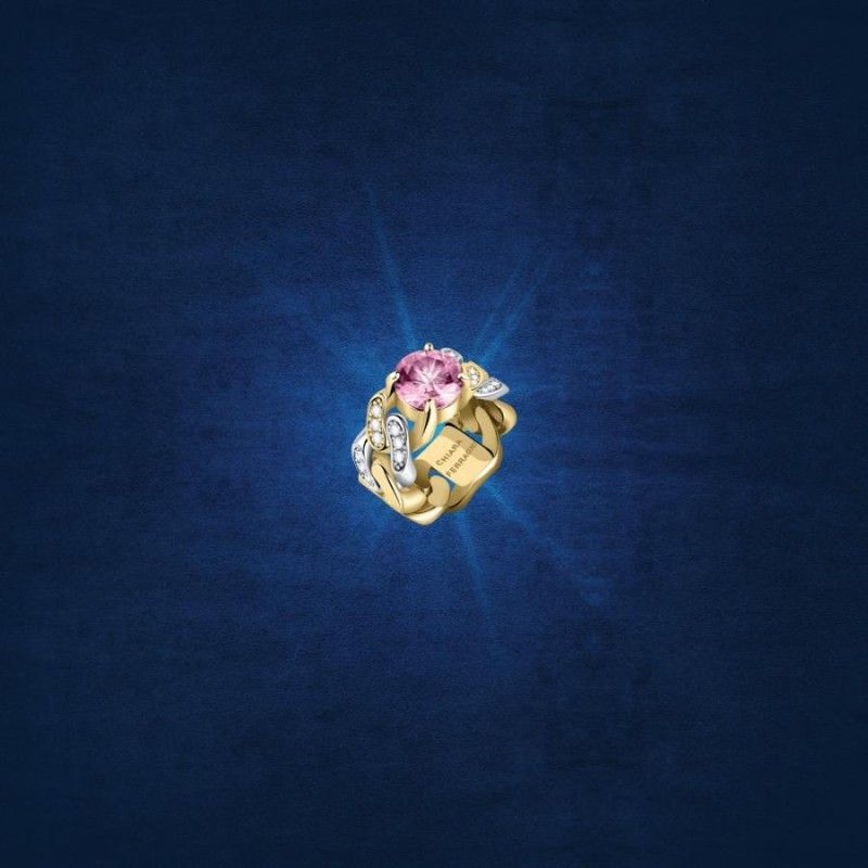 Anello Donna Chiara Ferragni J19AUW28014 con placcatura rodio, pvd gold e cristallo rosa collezione Chain misura 14
