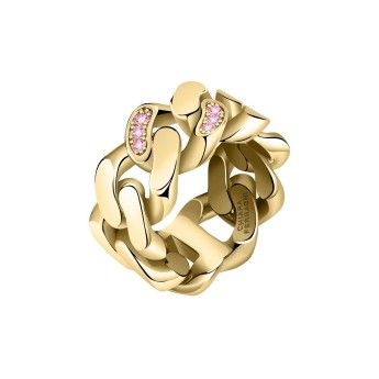 Anello Donna Chiara Ferragni J19AUW52014 con placcatura pvd gold e cristalli rosa collezione Chain misura 14
