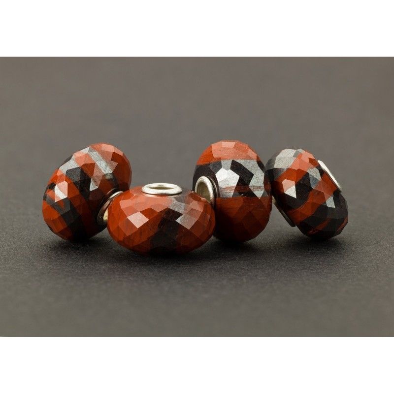 Beads Trollbeads TSTBE-20039 “Calcedonio Rosso con Ematite” in pietra preziosa Limited Edition Black Friday 2021