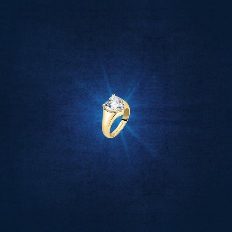 Anello Donna Chiara Ferragni J19AUV36016 con placcatura pvd gold e cristallo bianco a cuore collezione Diamond Heart misura 16