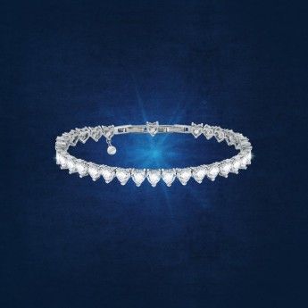Bracciale Donna Chiara Ferragni J19AUV20 con placcatura rodio e cristalli bianchi a cuore collezione Diamond Heart