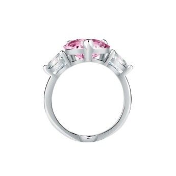 Anello Donna Chiara Ferragni J19AUV33014 con placcatura rodio e cristalli bianchi e rosa collezione Diamond Heart misura 14