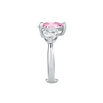 Anello Donna Chiara Ferragni J19AUV33016 con placcatura rodio e cristalli bianchi e cuore rosa collezione Diamond Heart misura 1
