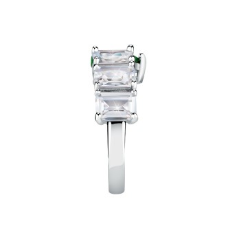 Anello Donna Chiara Ferragni J19AUV35012 con placcatura rodio e cristalli bianchi e verde collezione Diamond Heart misura 12