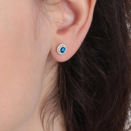 Mono Orecchino Donna La Petite Story LPS02ARQ15 in ottone rodiato zirconi blu e bianchi collezione Single Earrings