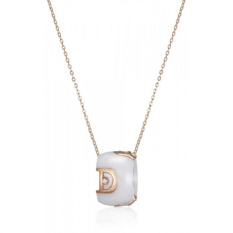 Collana Donna DAMIANI in oro, ceramica e diamante collezione D-Icon - 20045905