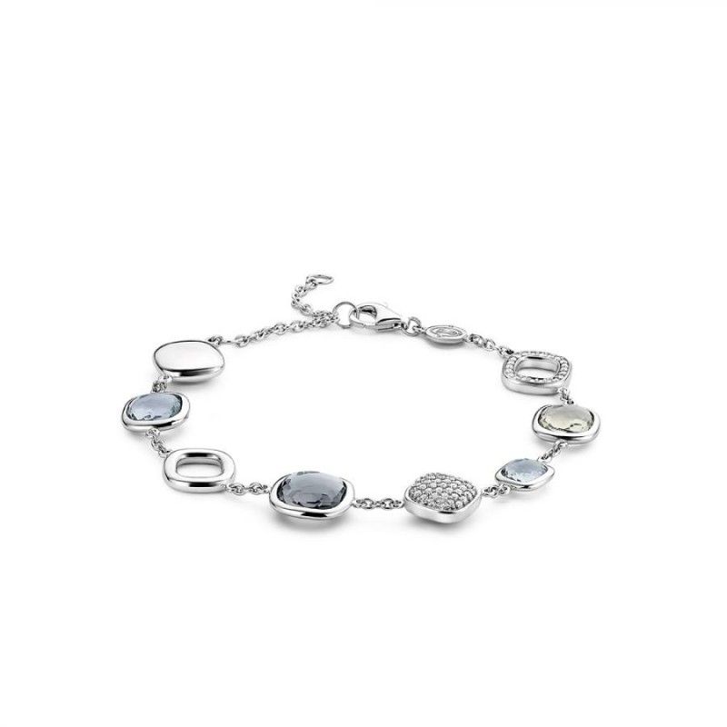 Bracciale Donna Ti Sento Milano 2920GB in argento 925 rodiato con cristalli grigio-azzurri e zirconi bianchi