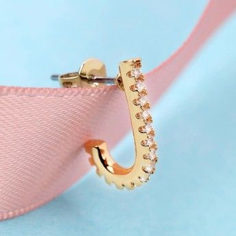 Mono Orecchino Donna La Petite Story LPS02ARQ148 in ottone pvd gold e zirconi bianchi collezione Single Earrings