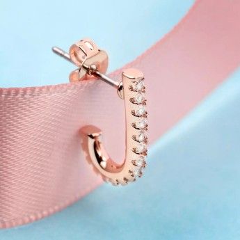 Mono Orecchino Donna La Petite Story LPS02ARQ149 in ottone pvd rose gold e zirconi bianchi collezione Single Earrings