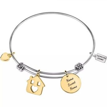 Bracciale Donna La Petite Story LPS05AQJ05 in ottone rodiato con charms pendenti in pvd gold collezione Bangle