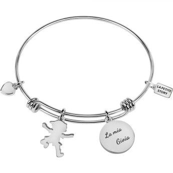 Bracciale Donna La Petite Story LPS05AQJ06 in ottone rodiato con charms pendenti collezione Bangle