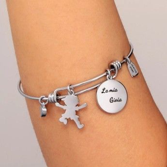 Bracciale Donna La Petite Story LPS05AQJ06 in ottone rodiato con charms pendenti collezione Bangle