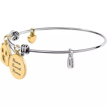 Bracciale Donna La Petite Story LPS05AQJ05 in ottone rodiato con charms pendenti in pvd gold collezione Bangle