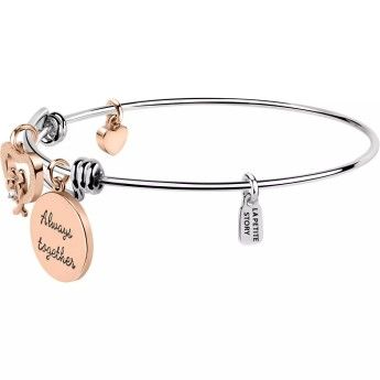 Bracciale Donna La Petite Story LPS05AQJ01 in ottone rodiato con charms pendenti in pvd rose gold collezione Bangle