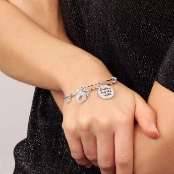 Bracciale Donna La Petite Story LPS05APZ14 in ottone rodiato con charms pendenti collezione Bangle