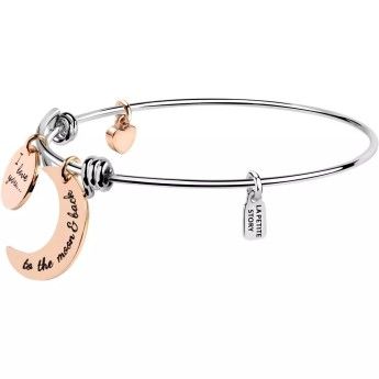Bracciale Donna La Petite Story LPS05APZ07 in ottone rodiato con charms pendenti in pvd rose gold collezione Bangle