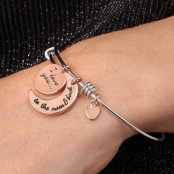Bracciale Donna La Petite Story LPS05APZ07 in ottone rodiato con charms pendenti in pvd rose gold collezione Bangle