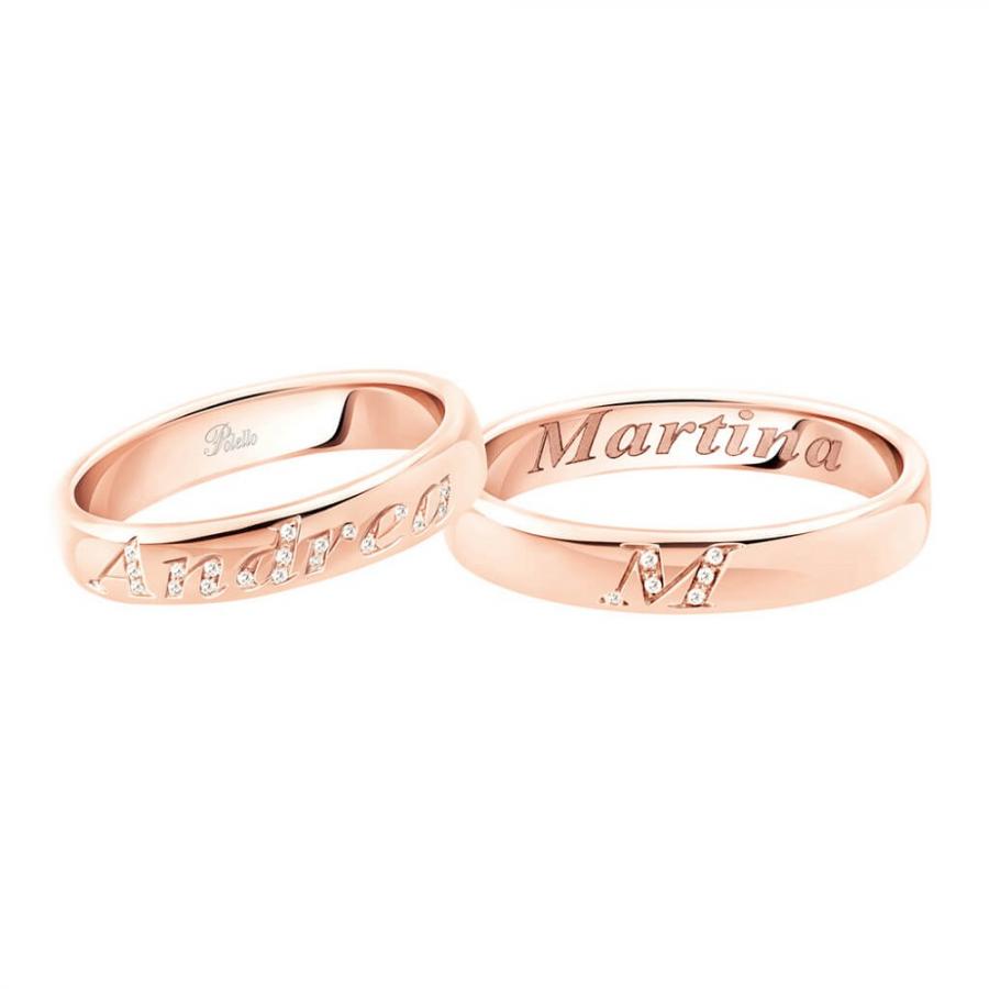 Coppia Fedi POLELLO Lettere D’Amore - 3110DR-3110UR
