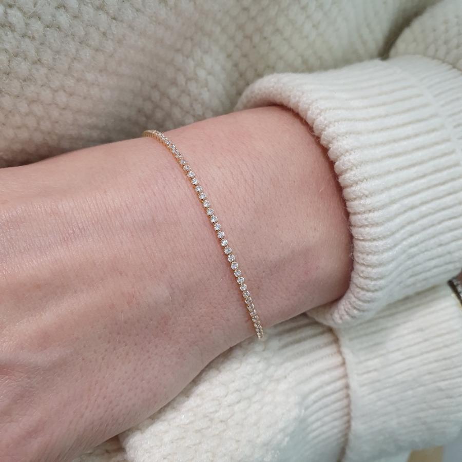 Bracciale Tennis Donna in ORO 750 (18KT) - 1539.BR28438:58M7