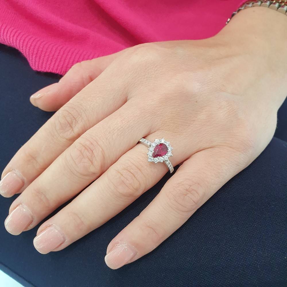 Anello Donna GIORGIO VISCONTI in oro, rubino e diamanti - AB16941R