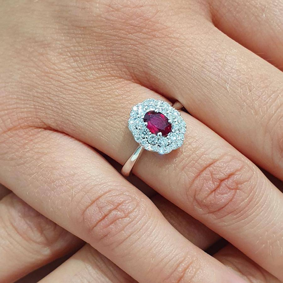 Anello Donna GIORGIO VISCONTI in oro, rubino e diamanti  -  AB16586BR