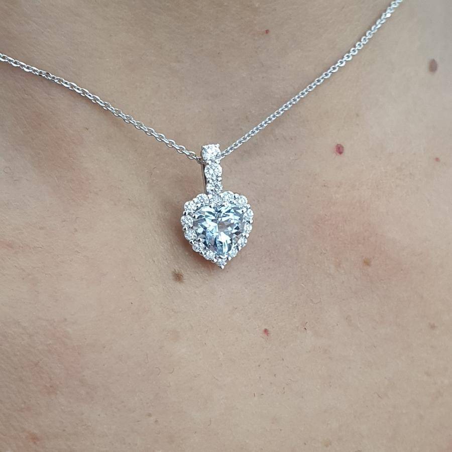 Collana Donna GIORGIO VISCONTI in oro, acquamarina e diamanti  -  GB39521BA