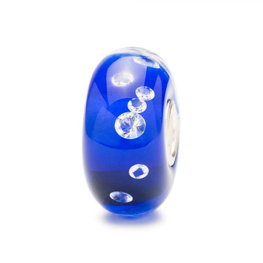 Beads TROLLBEADS   -   Diamante Blu Universale  -   in Vetro e Zirconi   -  TGLBE-00041