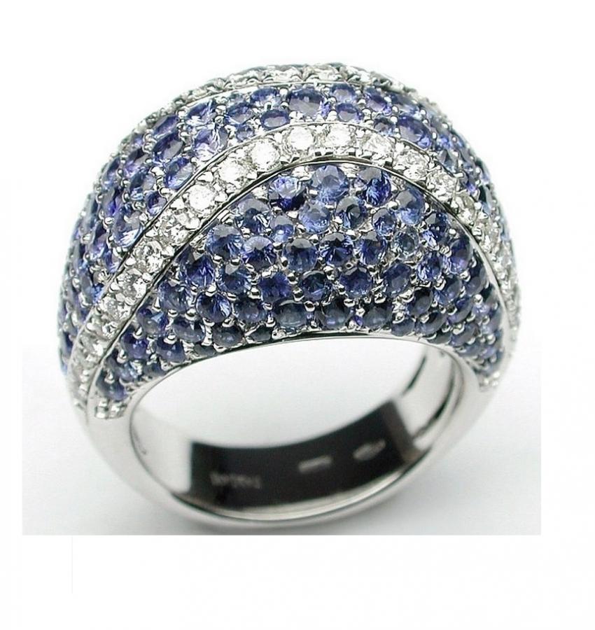 Anello Donna DAMIANI in oro, zaffiri blu e diamanti collezione Match Ball  -  20008853