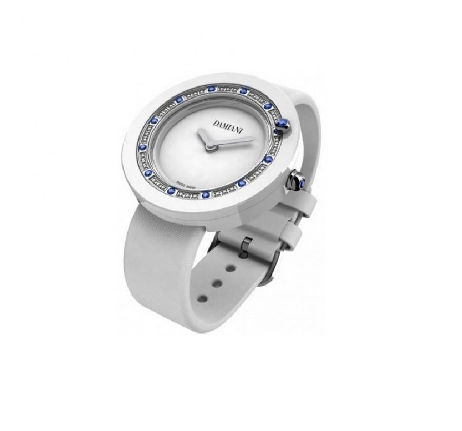 Orologio Donna DAMIANI in ceramica bianca, diamanti e zaffiri blu collezione Belle Epoque  -  30014564