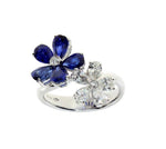 Anello Donna DAMIANI in oro, zaffiri blu e diamanti collezione Fiorellino  -  81068954