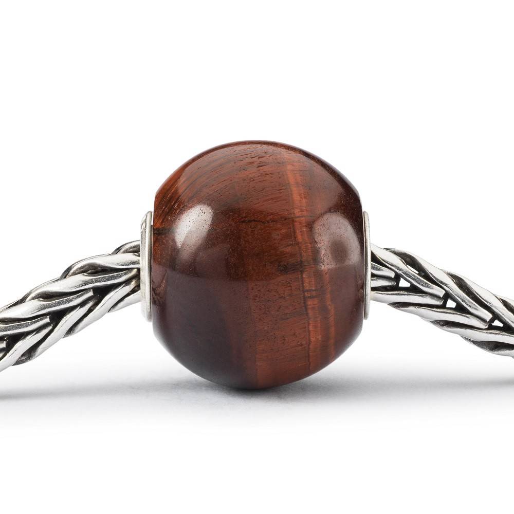 Beads Trollbeads TSTBE-10018   “Occhio di Tigre Rosso Rotondo Grande”  in pietra preziosa